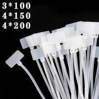 100 easy to mark nylon cable ties network cable labels plastic ring ties cable labels self locking cable ties 3x100 4x150