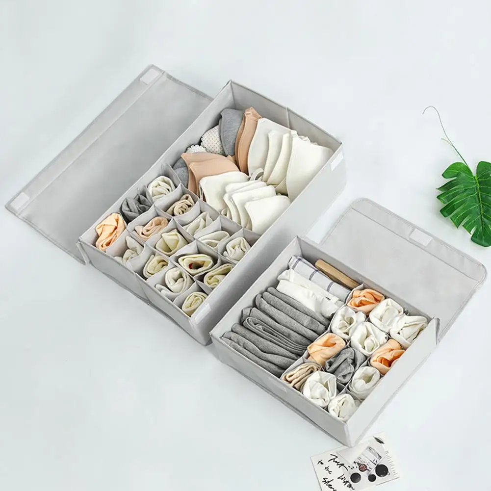 

Washable Oxford Cloth Container Underwear Socks Dormitory Storage Box with Lid