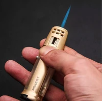 butane torch lighter metal windproof direct injection blue flame outdoor mini portable smoking accessories gift for men