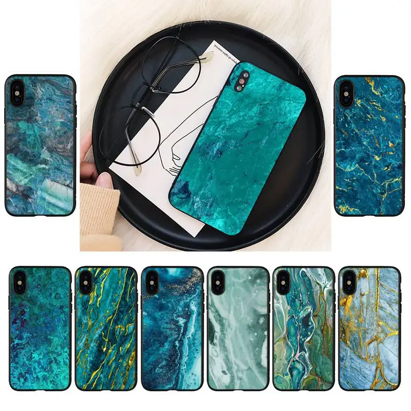 

Turquoise Stone Marble Phone Case For iPhone 8 7 6 6S Plus 5 5S SE 2020 12pro max XR X XS MAX 11 case
