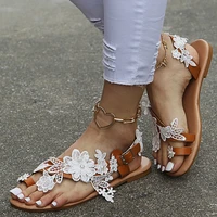 summer womens sandals 2021 female slip on flat shoes sexy white lace roman pump sandalias mujer