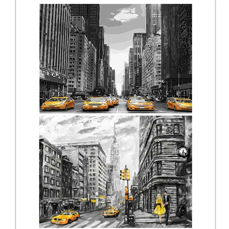 

Картина для рисования по номерам, пейзаж Нью-Йорка, акриловая краска, ручная работа, рисование по номерам для взрослых, рамка на холсте