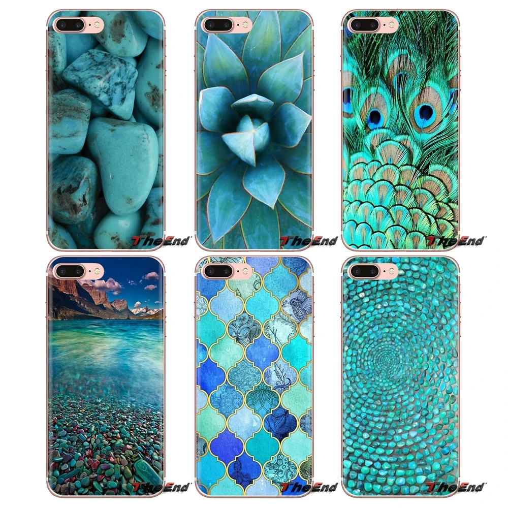 Чехол для телефона с изображением камня бирюзы, растительности и пера для iPhone XS Max XR X 4 4S 5 5S 5C SE 6 6S 7 8 Plus Samsung Galaxy J1 J3 J5 J7 A3 A5.