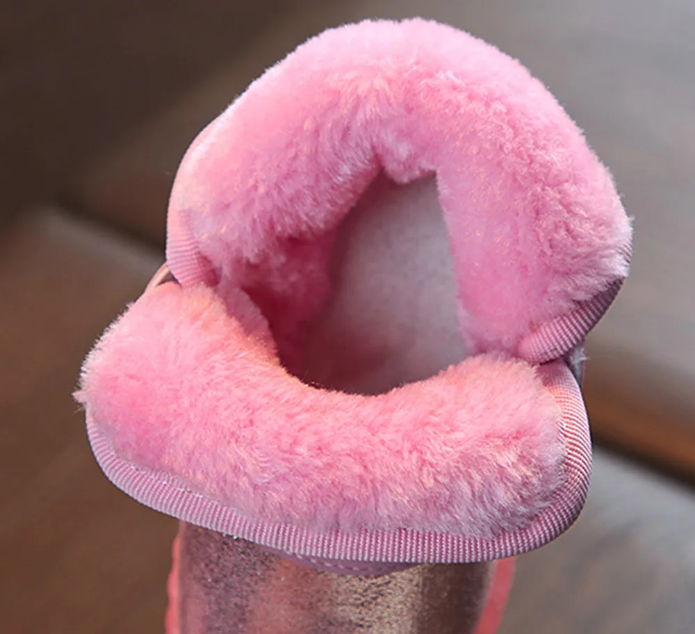 Детские зимние ботинки обувь для маленьких девочек и мальчиков со