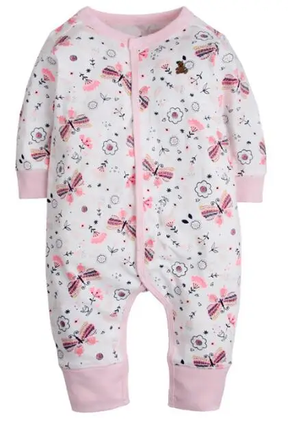 Pijama infantil; одежда для малышей; пижамы-комбинезоны для девочек; пижамы для маленьких мальчиков; комбинезон для новорожденных; ползунки для малышей - Цвет: Pink butterfly