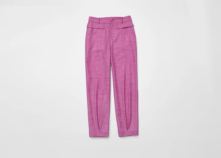 2020 женские брюки наборы повседневные одноцветные элегантные с зубчатым