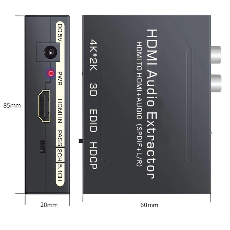 HDMI o сплиттер 4K конвертер в цифровой волоконно аналоговый для XP/ WIN10/7/ IOS/Android