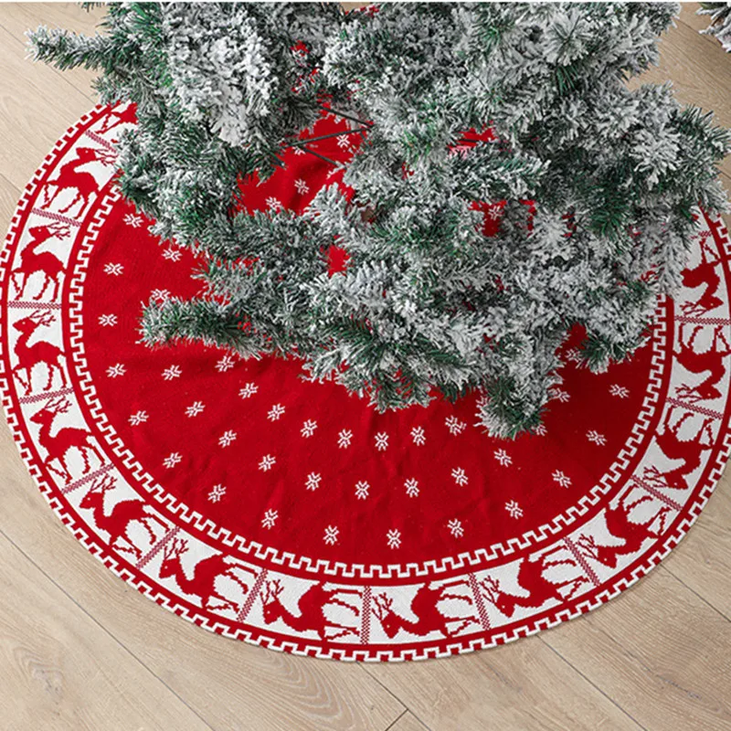 

Snowflake Elk Christmas Tree Skirt Outdoor Blanket Xmas Floor Mat Cover Rugs Christmas Decoration For Home New Year Party Decor