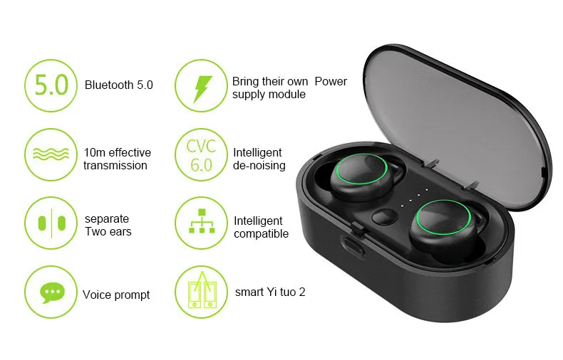 TWS гарнитура Bluetooth наушники беспроводные наушники 5,0 Handsfree переносной HIFI вызов 3D объемный в ухо PK i10 для iPhone samsung