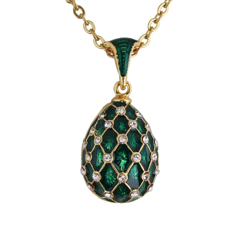 Женское колье с эмалью YAFFIL ручной работы из латуни подвеской в виде яйца