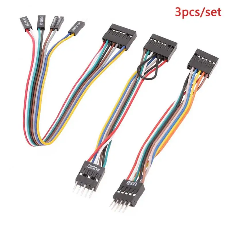 

3Pcs/Set Suitable for Lenovo Motherboards with Ordinary Chassis Transfer Wiring Switch Cable USB Audio Cable