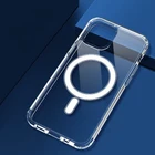 Прозрачный Магнитный защитный чехол для Apple iPhone 12 Mini 11 Pro Max XR X XS 8Plus SE 2020, магнитный прозрачный чехол-накладка Magsafing