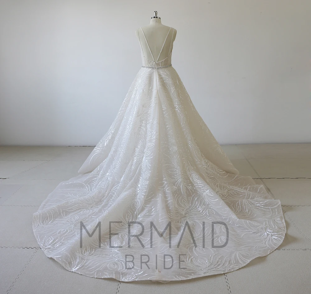 Новое кружевное свадебное платье трапециевидной формы с открытой спиной 2020 |
