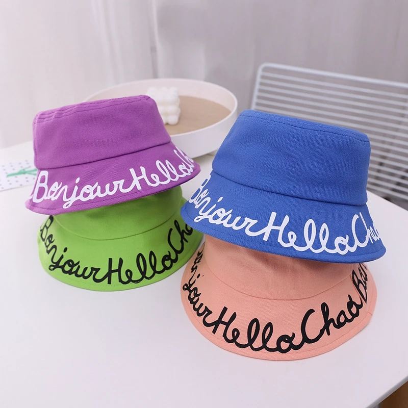 

Children's Bucket Hats Boys Girls Fisherman Hat Summer Toddler Panama Baby Sun Hat Casual Wide Brim Outdoor Beach Cap