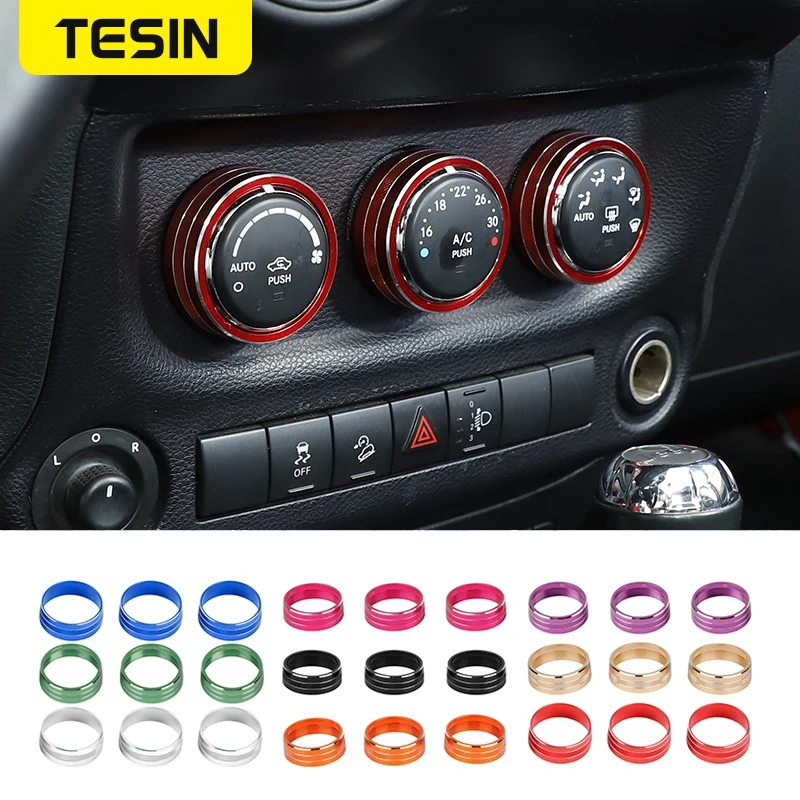 

Кнопка переключателя кондиционера TESIN для автомобиля, декоративная крышка, аксессуары для Jeep Liberty Compass Patriot Wrangler JK 2011 +