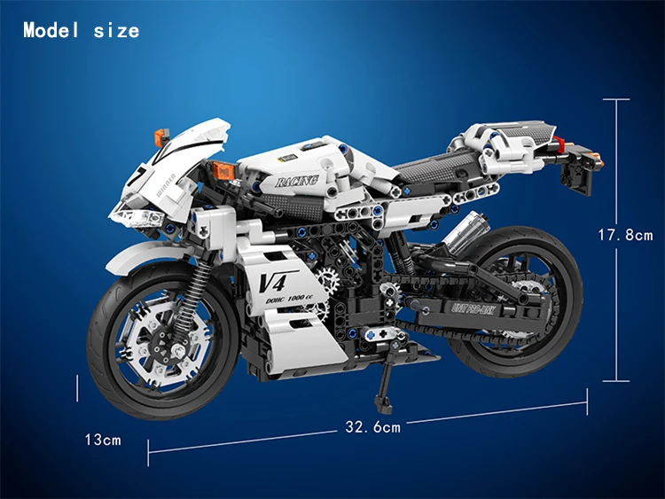 

MOC City Racing motorcycle 716pcs High-tech DIY Creator model Building Blocks Bricks educational Toys For Children Birthday Gift
