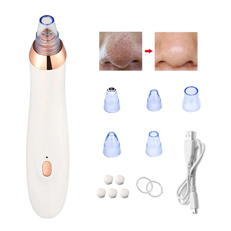 Blackhead Remover Vacuum Suction Face Deep Pore Cleaner Electric Acne Pimple Remover Tool Dark Spot Remover for Face Beauty Tool - Цвет: White