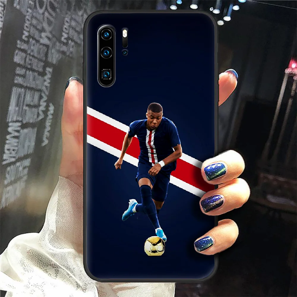 

Mbappe Soccer Phone Case For Huawei P Mate 10 20 30 40 Pro Lite Smart 2019 2021 black Hoesjes Soft Etui 3D Shell Fashion Cover