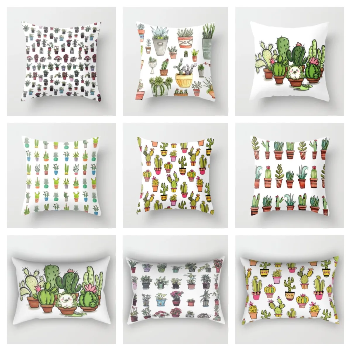 

Наволочка для подушки в горшке с принтом растений, украшение для гостиной, плюшевая наволочка для подушки, украшение для дома, наволочка для...