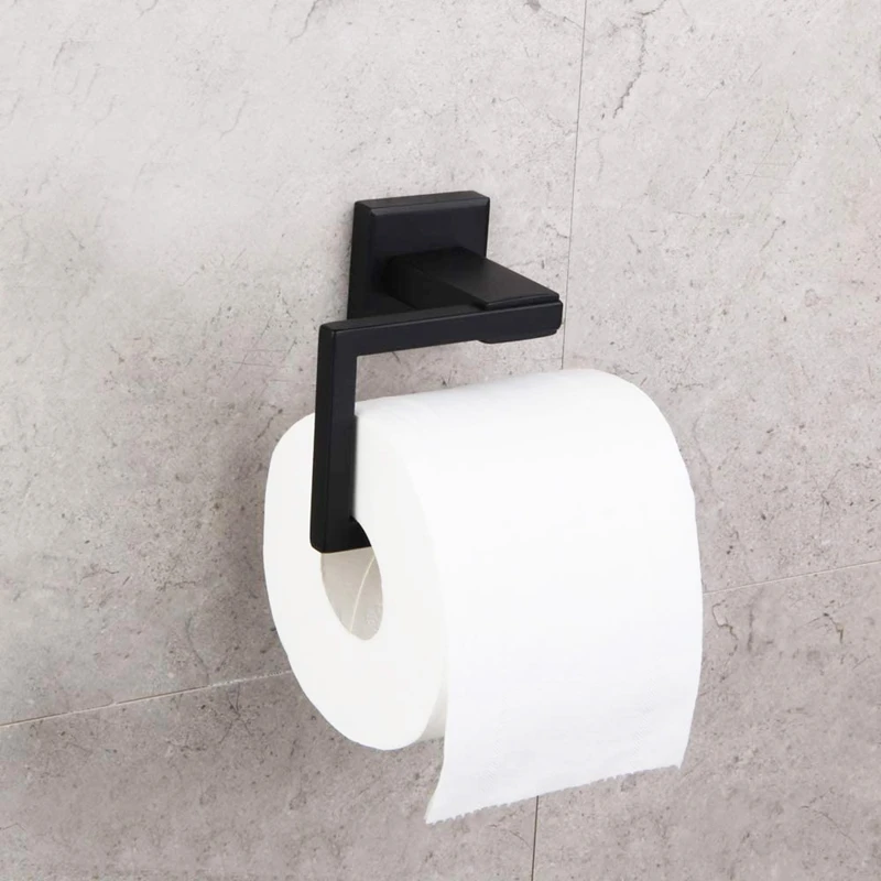 

Bathroom Hardware Accessories Sets Stainless Steel Bath Shower Set 2-Pieces(Toilet Paper Holder Towel Ring),Black Matte