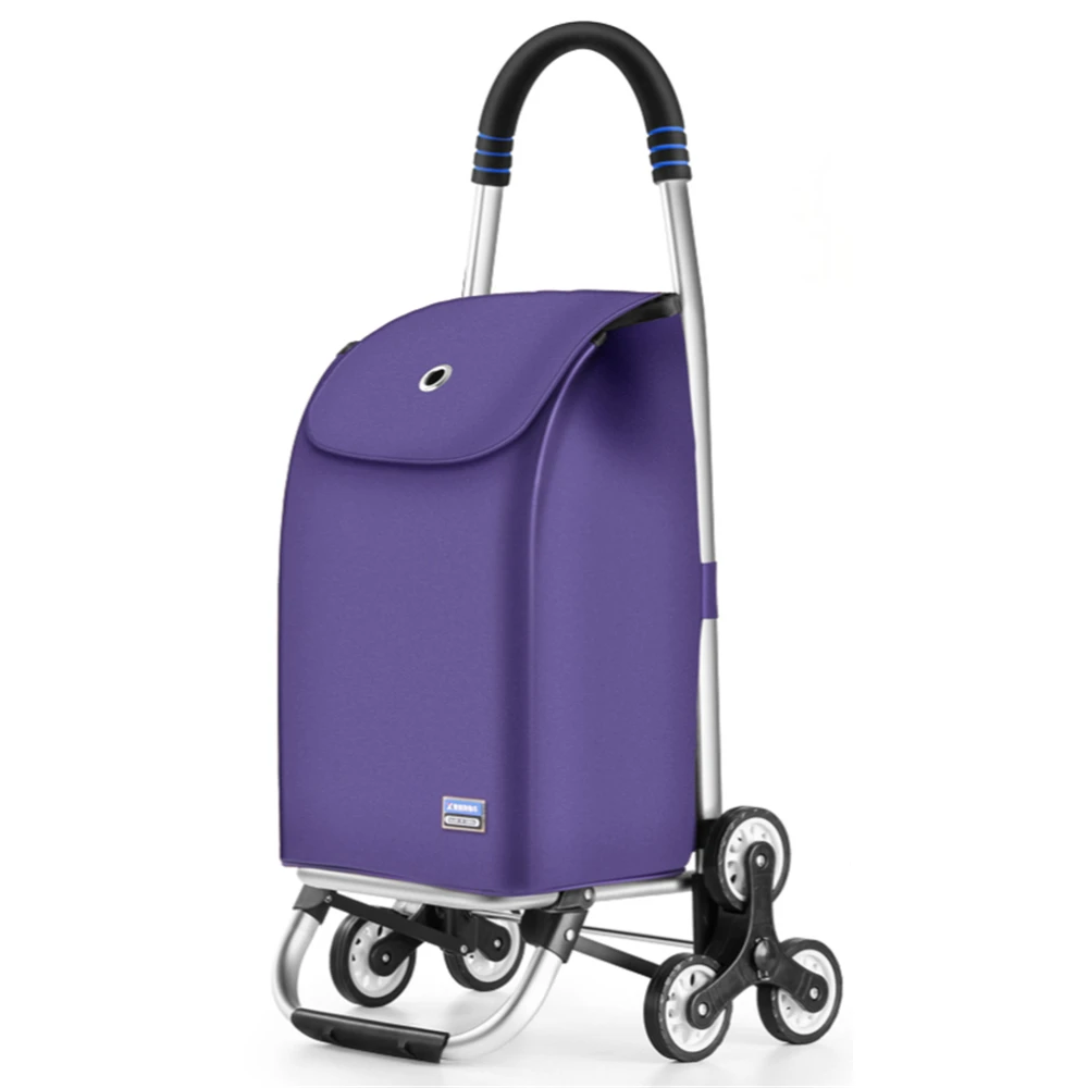 

LISM Grocery Shopping Cart with Swivel Wheels Stair Climbing Foldable and Collapsible Utility Trolley Heavy Duty Light Weight