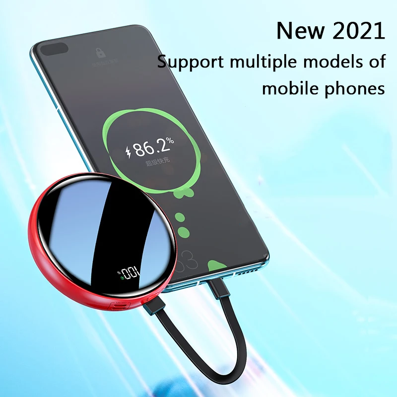 

22.5W Fast Charging Power Bank For iPhone 11 Xiaomi Samsung 20000 mAh Digital Display With Cable Power Bank Mobile Phone Charger