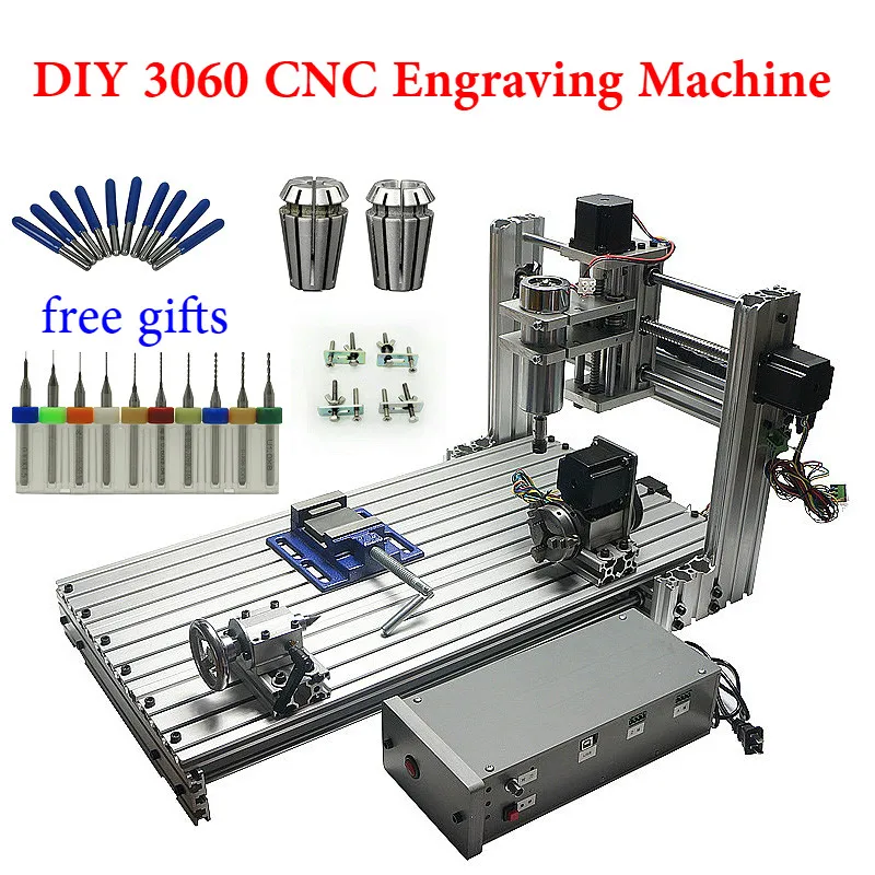 DIY CNC 3060 Металл 4 оси 400 Вт фрезерный станок более большой чем 3040 cnc гравировальный станок для дерева, акрила и пластика