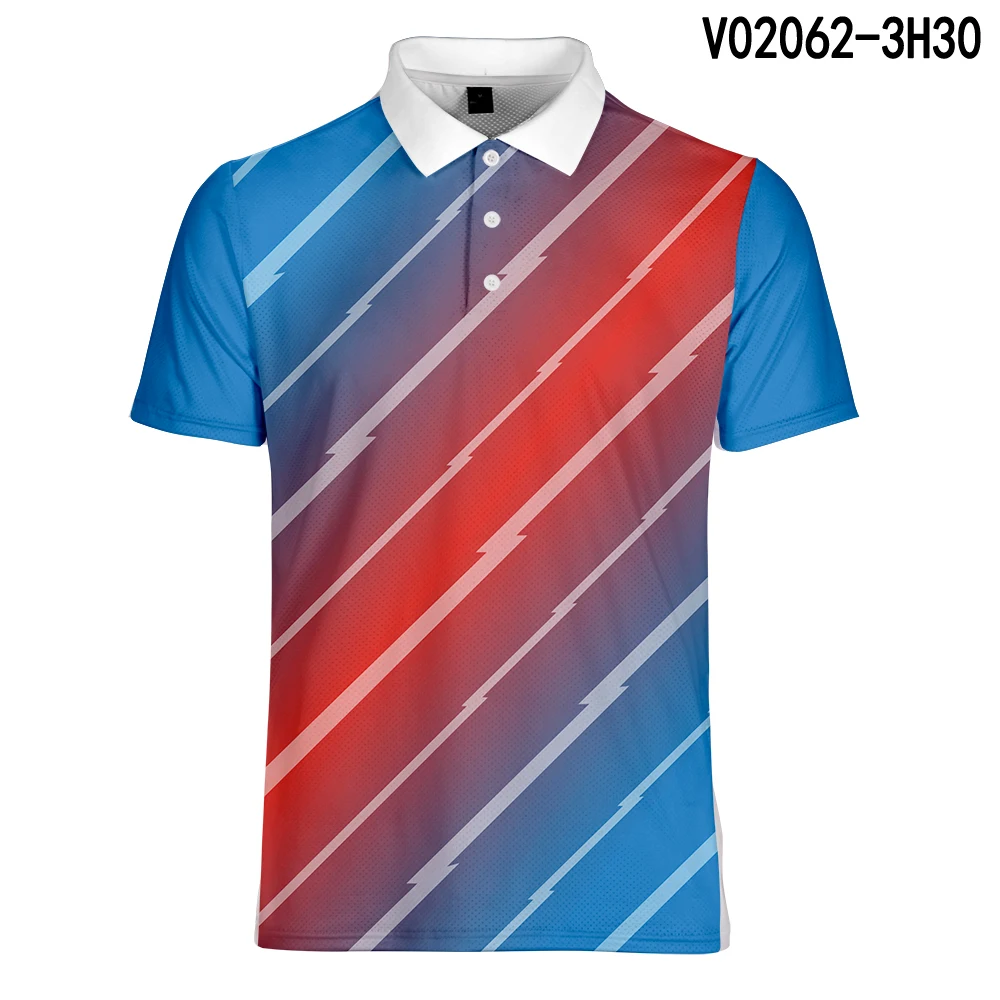 V02062 WAMNI 3D рубашка поло, повседневная, забавная, Спортивная, в полоску, свободная, модная, для мужчин, дизайн, пуловеры, с отложным воротником, мужская рубашка Поло - Цвет: V02062