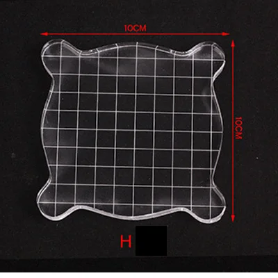 H. 10x10cm Curve Акриловый блок для прозрачного штампа, необходимые инструменты для штамповки для скрапбукинга, рукоделия, штампы для изготовления прозрачных уплотнительных ручек, блоки - Цвет: H. 10x10cm Curve