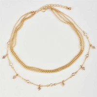 fashion multilayer choker necklace crystal summer star chain gold color women jewelry