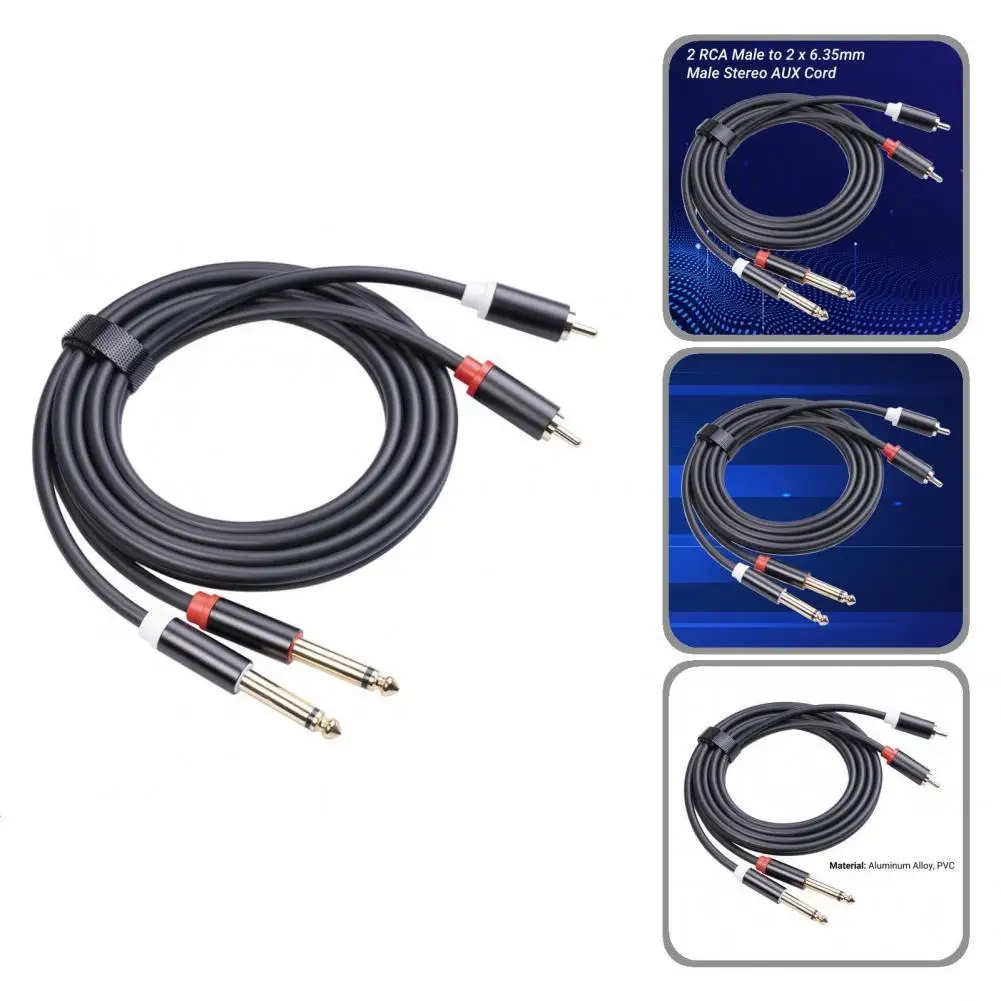 

Надежный надежный стереокабель со штекером 2 RCA на штекер 2x6,35 мм со штекером AUX для компакт-дисков