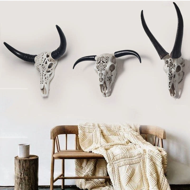 Светодиодный с текстурой черепа голова быка Антилопа животного настенные