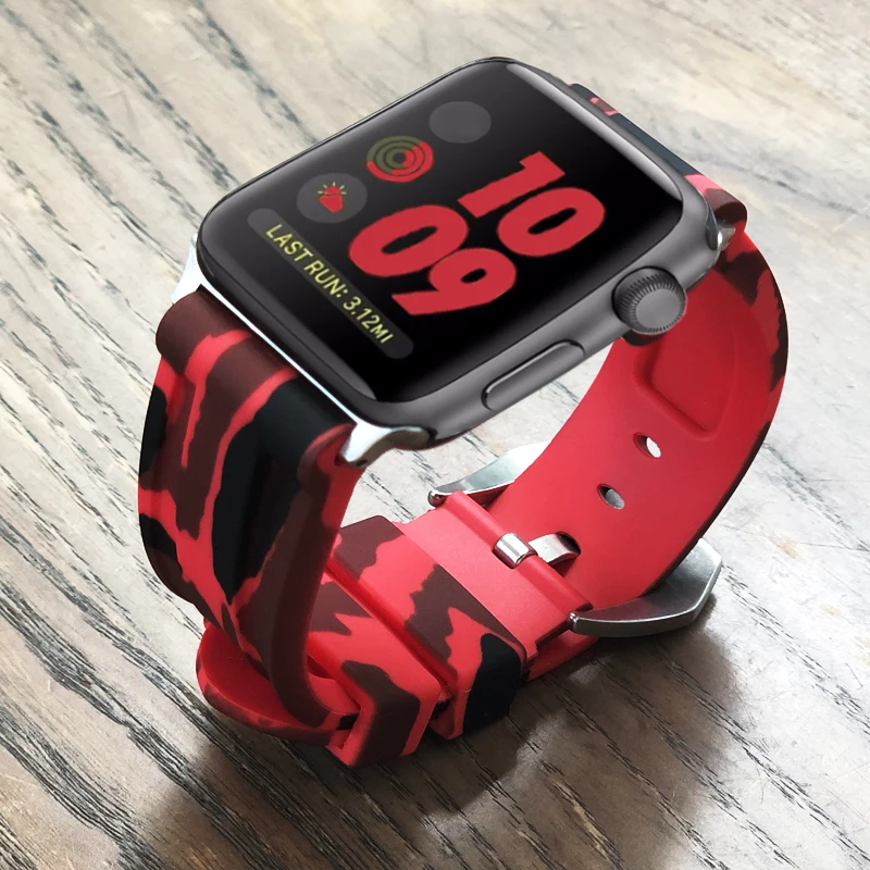 Для Apple Watch серии SE 6 5 4 40/44 мм браслет камуфляжный спортивный костюм ремешок для