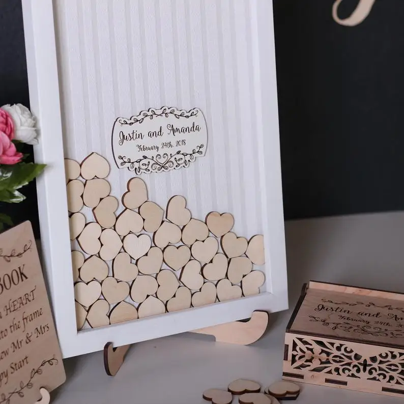 Пользовательские свадебные Гостевая книга frame3 персонализированные уникальные