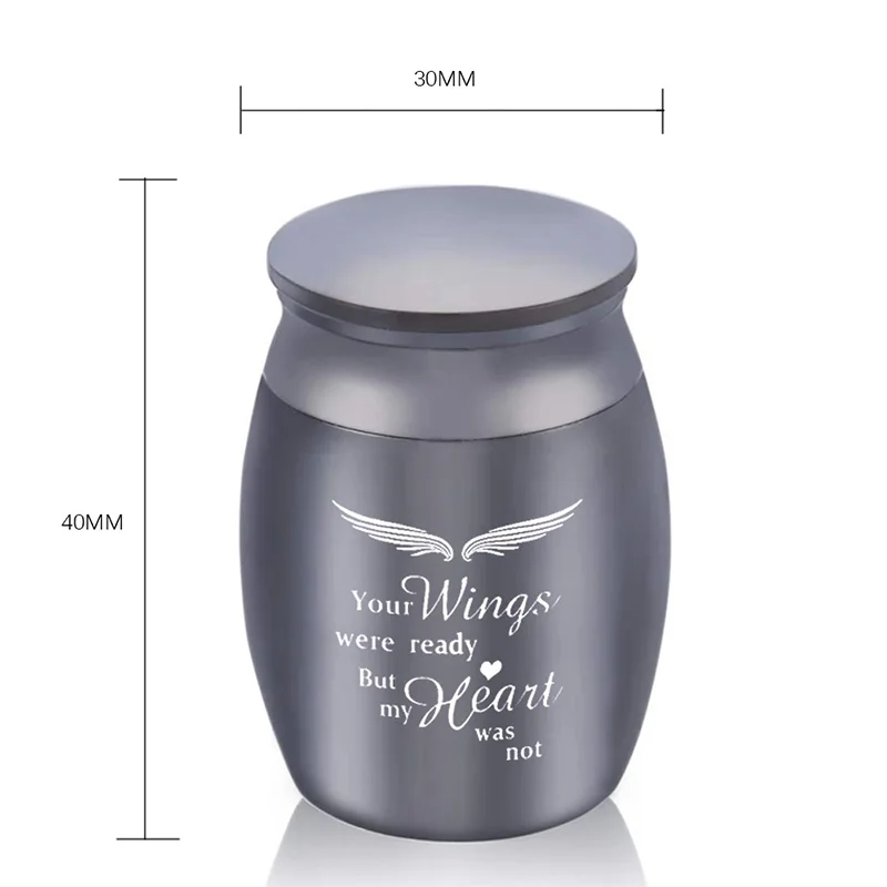 

30*40mm Pet Cremation Urns Angel Wings Small Keepsake Ashes Container Urns Loved Ones Memorial Funeral Mini Decoration