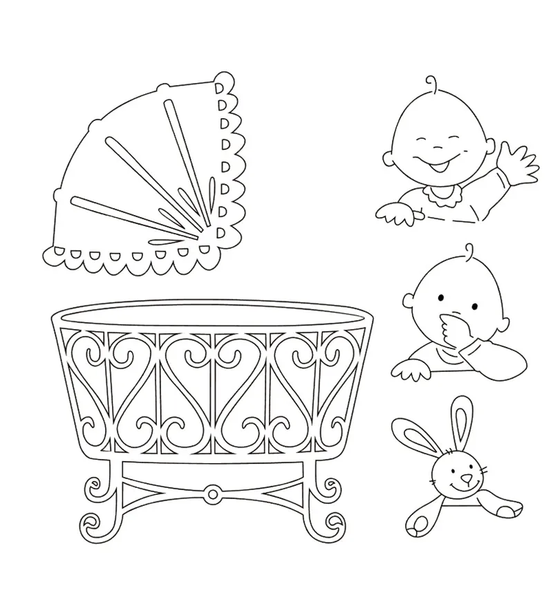 10x10 Детская кроватка Новый Прозрачный Очистить резиновый штамп лист цепляться