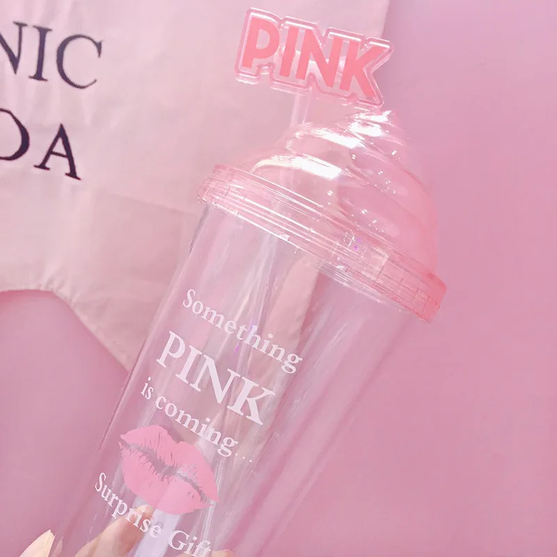 640 мл розовый Мороженое витой Крытая диспенсер для охлажденных напитков Кофе