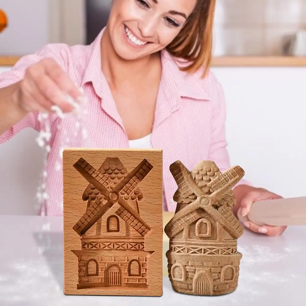 

Wooden Cookie Mold For Baking 3D Cake Embossing Baking Mold Gingerbread Biscuit Cookie Stamp Press Tool