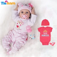 55cm reborn baby doll girl 2 outfits silicone vinyl newborn bebe reborn surprise gifts kids toys cute light pink and dark pink