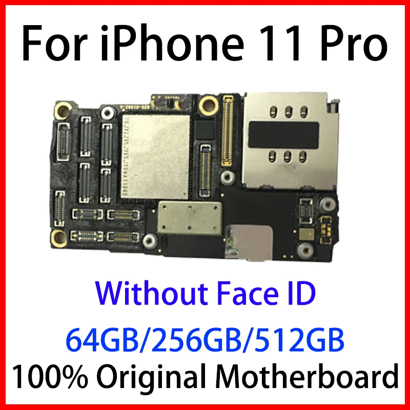 100%Origina Unlocked For iPhone 11 Pro Motherboard IOS Full Chips Mainboard Clean iCloud Logic Board Face ID Tested IPHONE11 pro | Мобильные