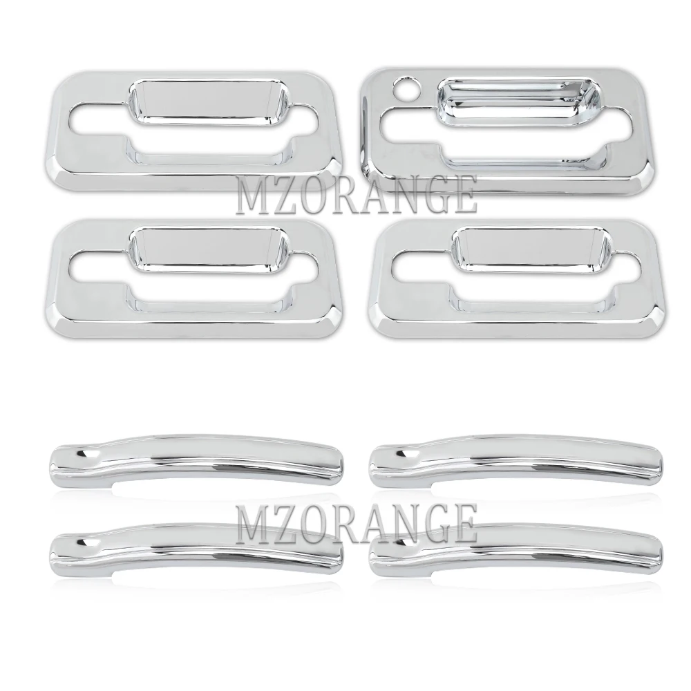 Door Handle Cover For HUMMER H2 2003-2007 2008 2009 SUV SUT 8PC/Set Chrome with Passenger Key Hole Exterior Door Handle Covers