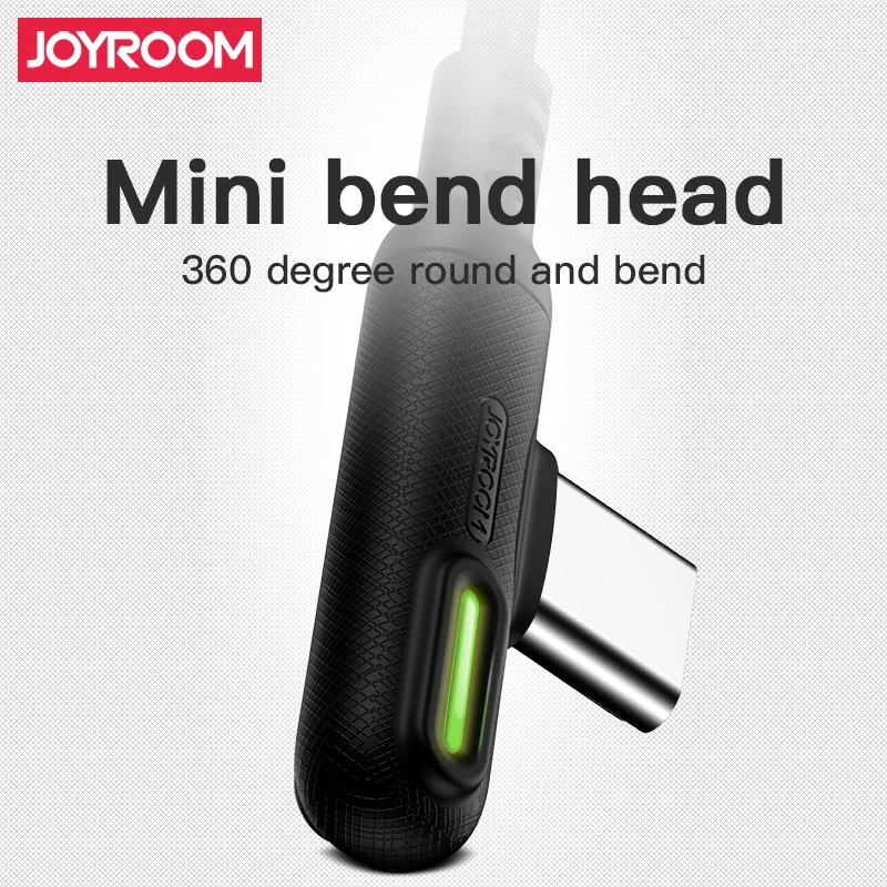 Joyroom Micro Usb type C USB 90 Dergee type C кабель светодиодный провод для быстрой зарядки для samsung Galaxy huawei Xiaomi зарядное устройство для передачи данных