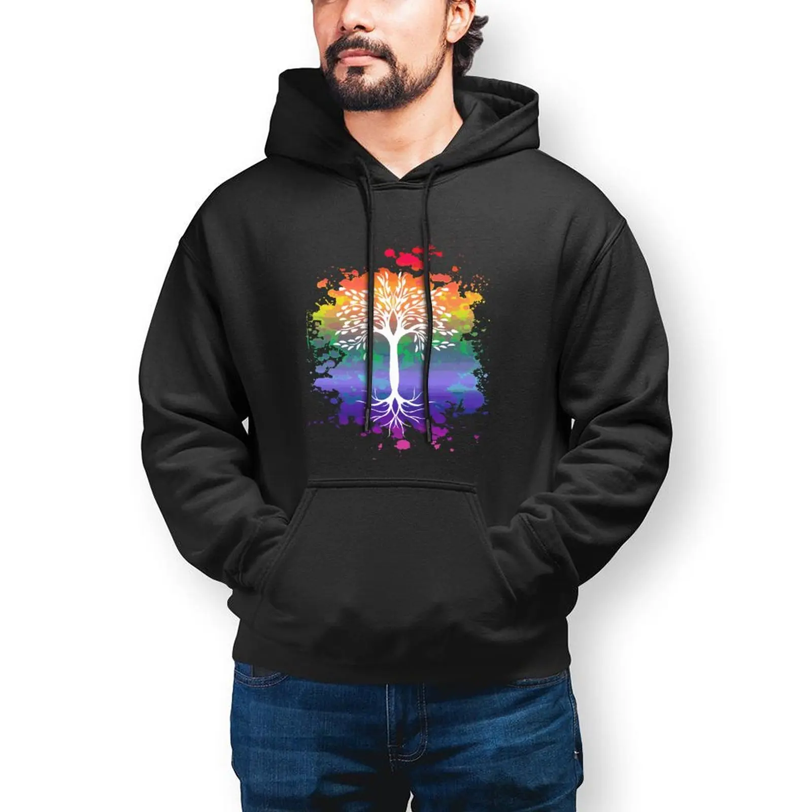 

Hippie Hoodie Loose Winter Hoodies Cool Long Length Cotton Pullover Hoodie Mens XXL
