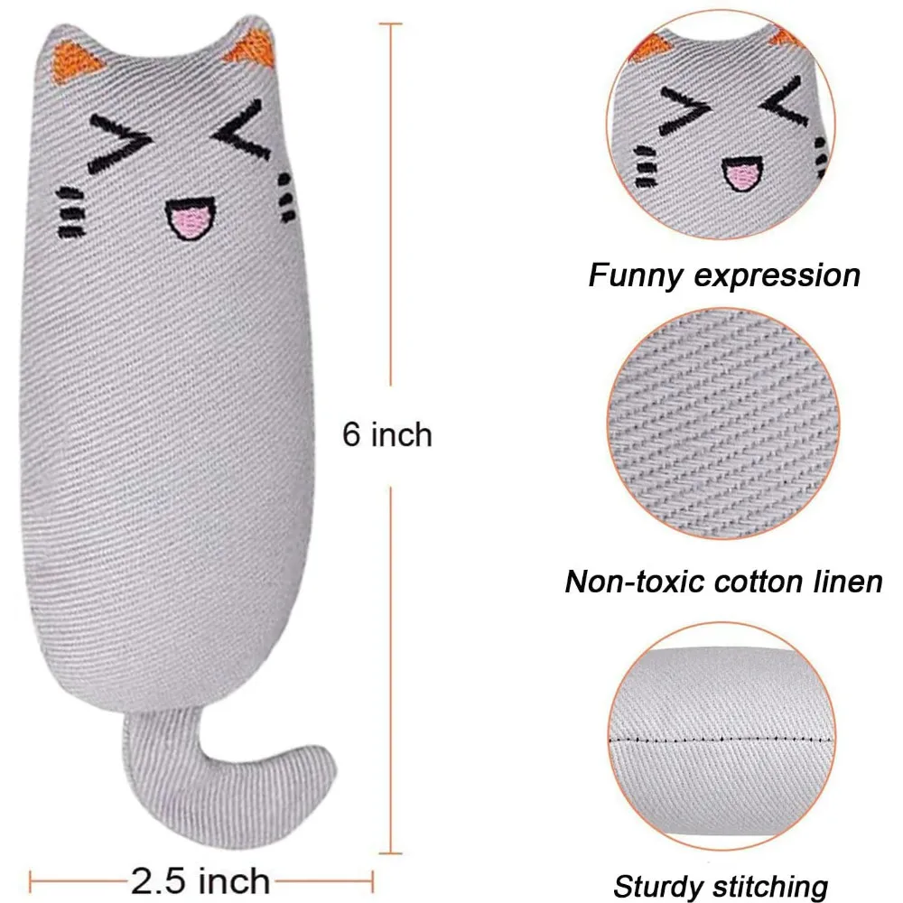 Интерактивная жевательная игрушка для кошек С Кошачьей Мятой забавная плюшевая