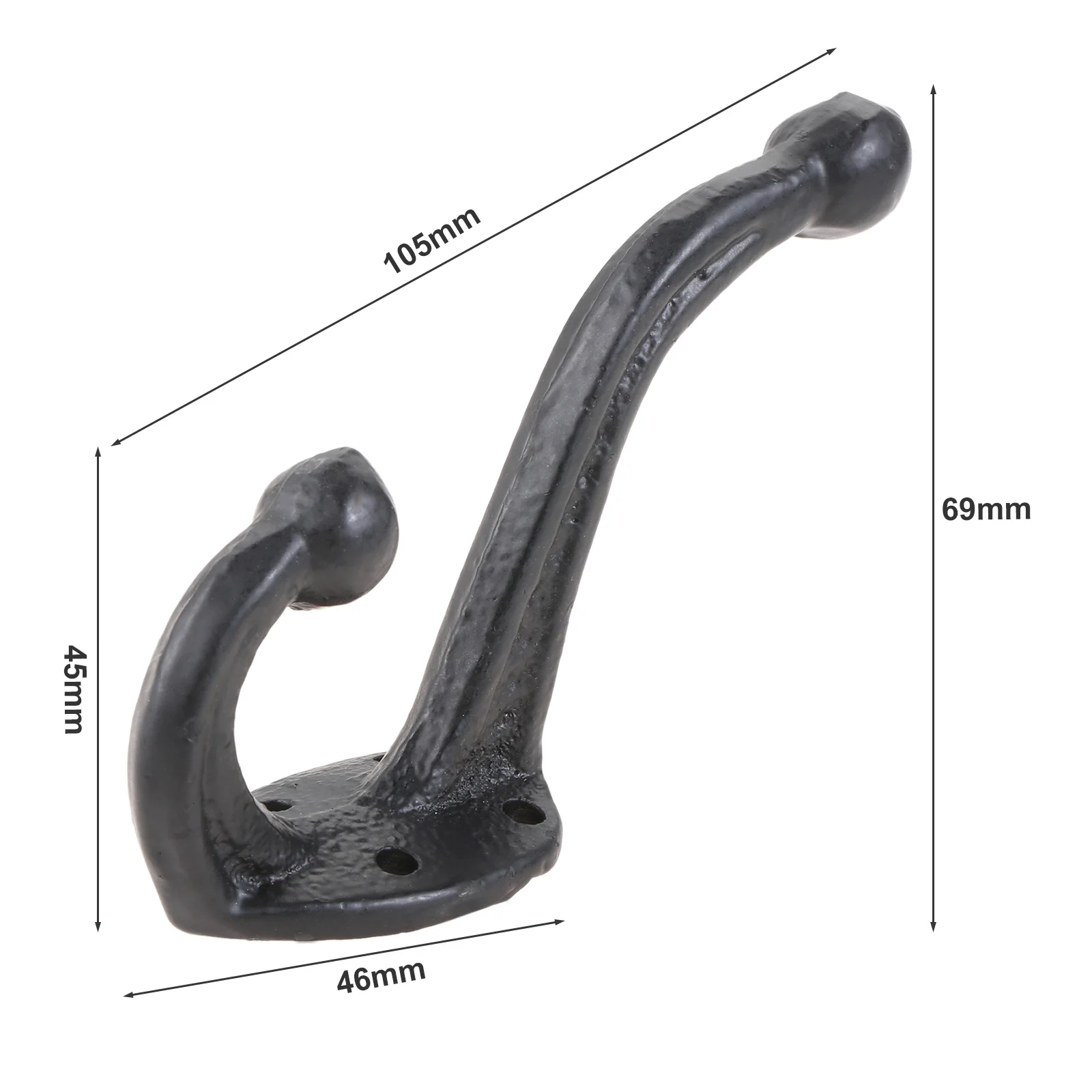 105*69 мм деревенский чугунный настенный крючок для пальто современный фермерский