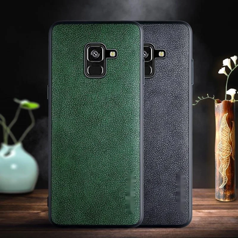

Чехол для Samsung galaxy A8 Plus 2018 A530 A730, чехол с ретро деловым дизайном из искусственной кожи, ТПУ + ПУ материал 2 в 1