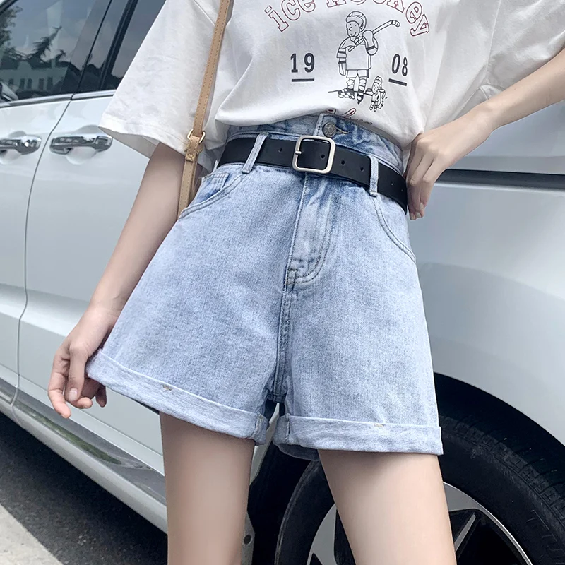 

Womens Jeans Shorts Woman Summer Two Button Hot Street Fashions Jeans Casual Denim Womens Clothing Festival High Wasted Jeans