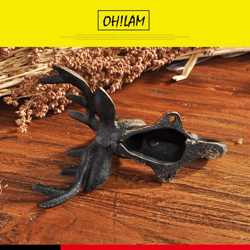 Настенный держатель для ключей в виде головы оленя из чугуна | Строительство и