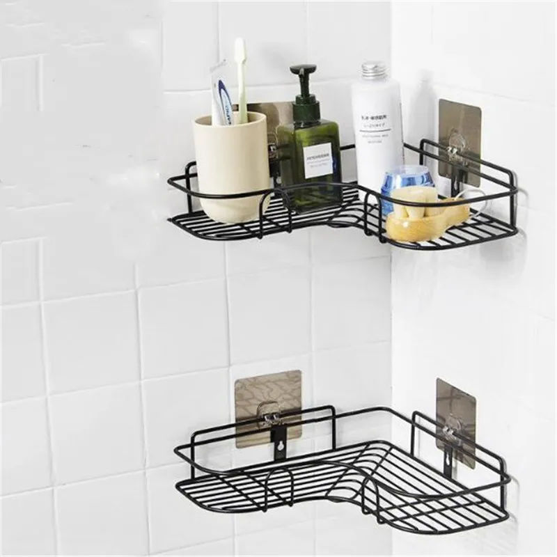 Угловая душевая полка для ванной и кухни железная хранения шампуня держатель с