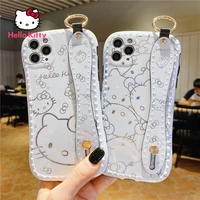 hello kitty phone case for iphone 6s78pxxrxsxsmax1112pro12mini phone cute hot gold cartoon wristband case cover